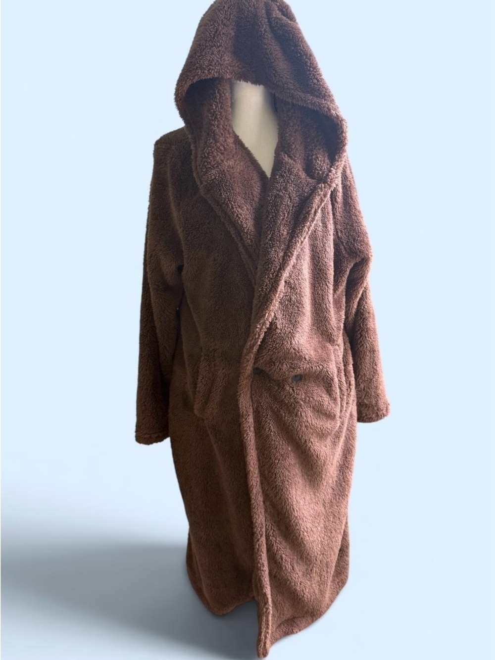 Cozy Hooded Teddy Coat in Deep Brown